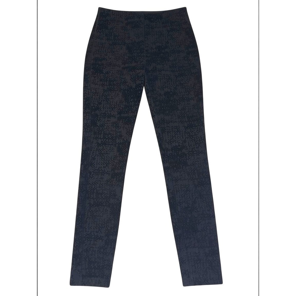 Lysse Black Burnout‎ Velvet Tonal Abstract Texture Slim Leggings Womens Size S